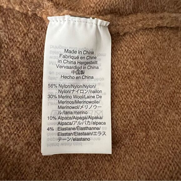 Madewell Sweater Cardigan Womens XXS Brown Knit Open Front Slits Wool Blend - Picture 10 of 13